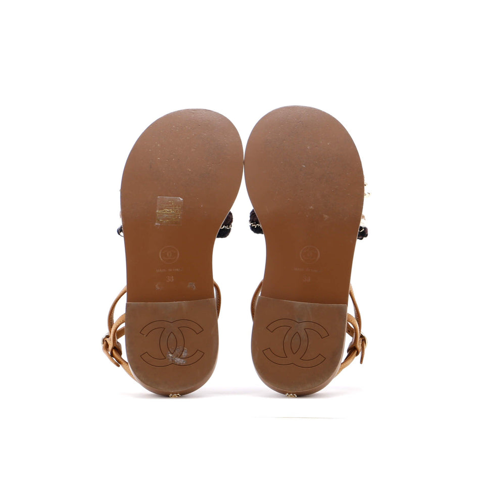 Women's CC Chain Sandals Braided Cord