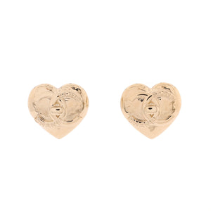 CC Turnlock Heart Stud Earrings Metal