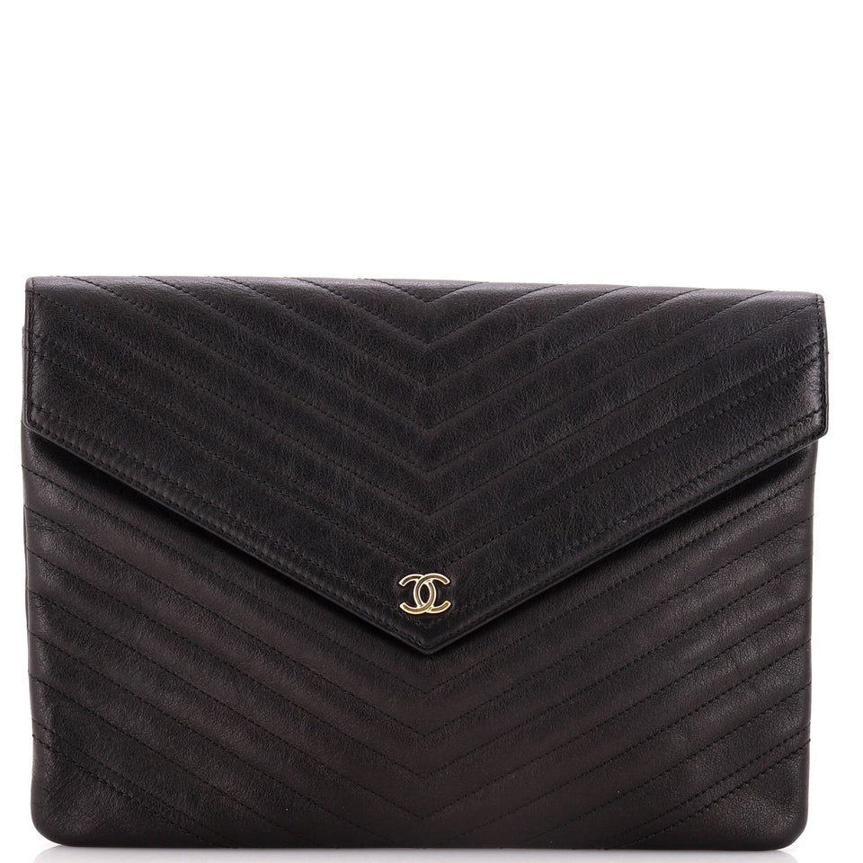 Statement Pouch Chevron Caviar Large