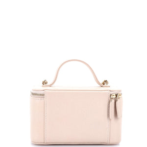 Business Affinity Top Handle Vanity Case with Chain Quilted Caviar Small