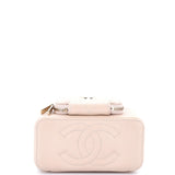 Business Affinity Top Handle Vanity Case with Chain Quilted Caviar Small