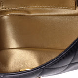 Crystal CC Chain Handle Flap Bag Quilted Lambskin Small