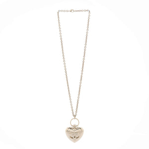 CC Heart Locket Pendant Necklace Metal