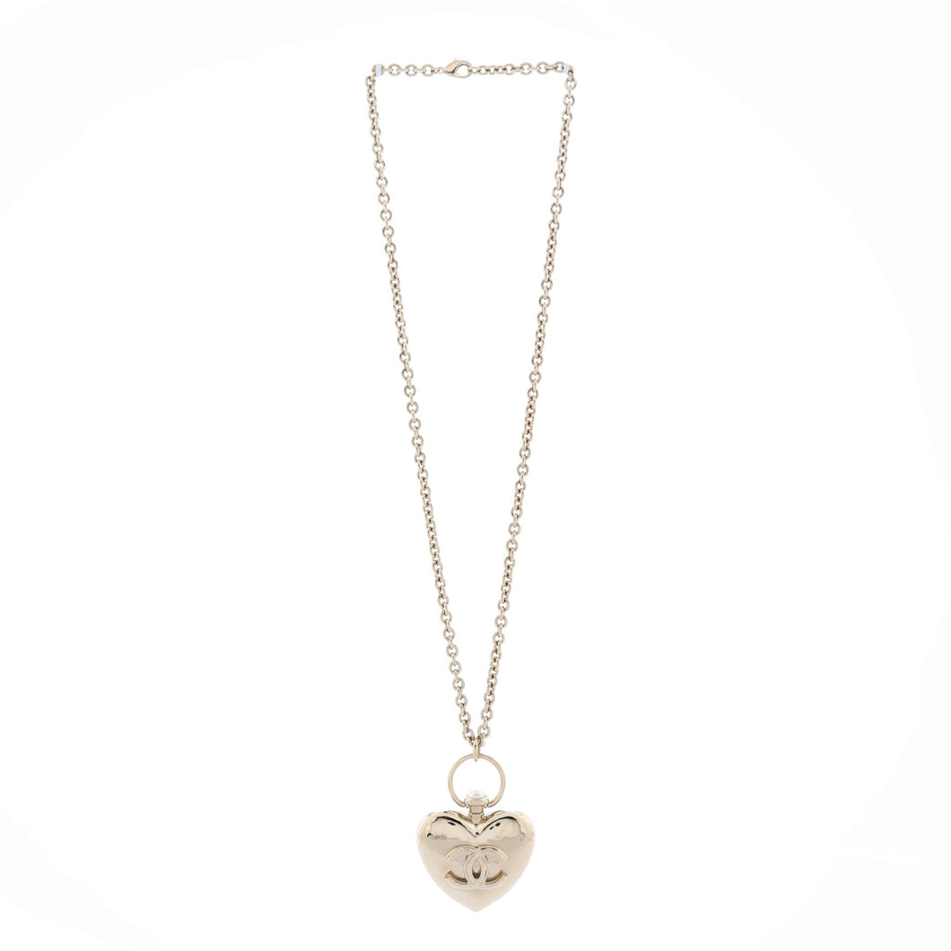CC Heart Locket Pendant Necklace Metal