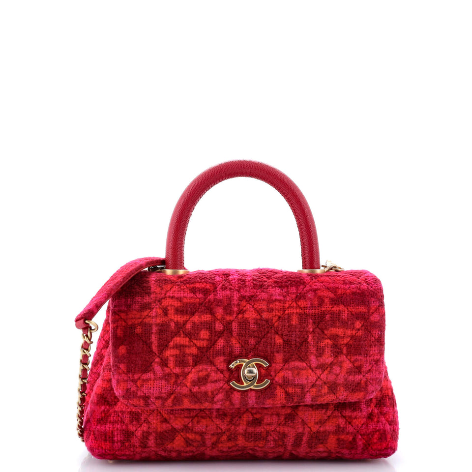 Coco Top Handle Bag Quilted Tweed Mini