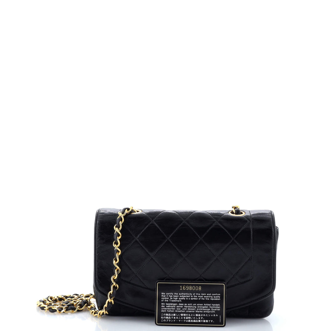 Vintage Diana Flap Bag Quilted Lambskin Small
