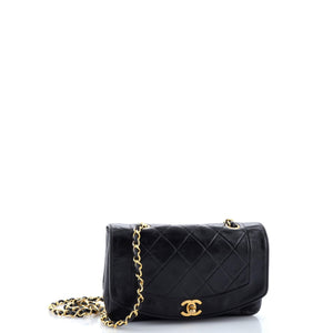 Vintage Diana Flap Bag Quilted Lambskin Small