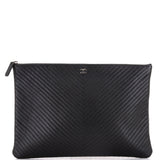 O Case Clutch Chevron Caviar Large