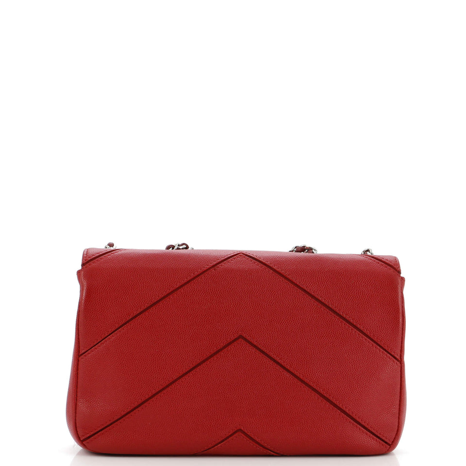 Macro Flap Bag Chevron Caviar Large