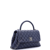 Coco Top Handle Bag Quilted Caviar Small