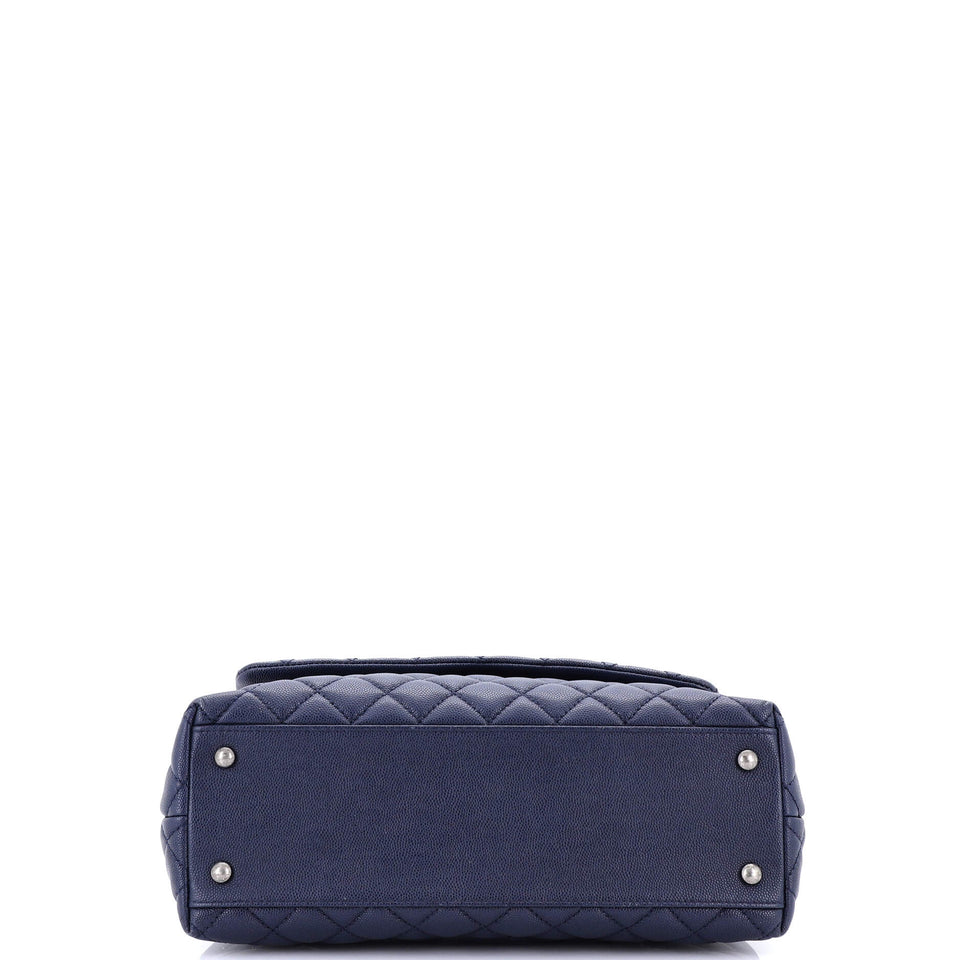 Coco Top Handle Bag Quilted Caviar Small