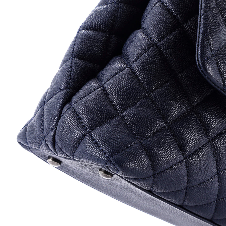 Coco Top Handle Bag Quilted Caviar Small