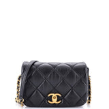 Nailed CC Full Flap Bag Quilted Calfskin Mini
