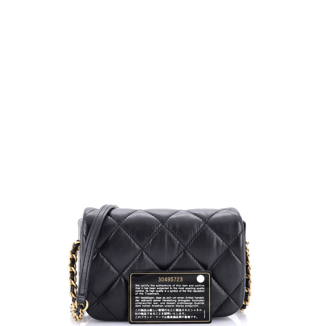 Nailed CC Full Flap Bag Quilted Calfskin Mini