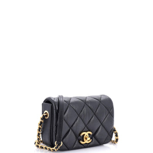 Nailed CC Full Flap Bag Quilted Calfskin Mini