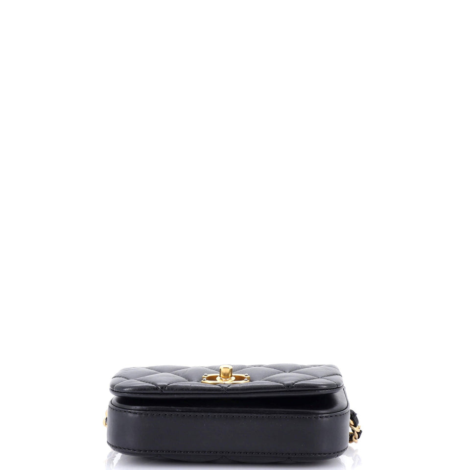 Nailed CC Full Flap Bag Quilted Calfskin Mini