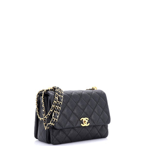 Coco First Flap Bag Quilted Caviar Mini