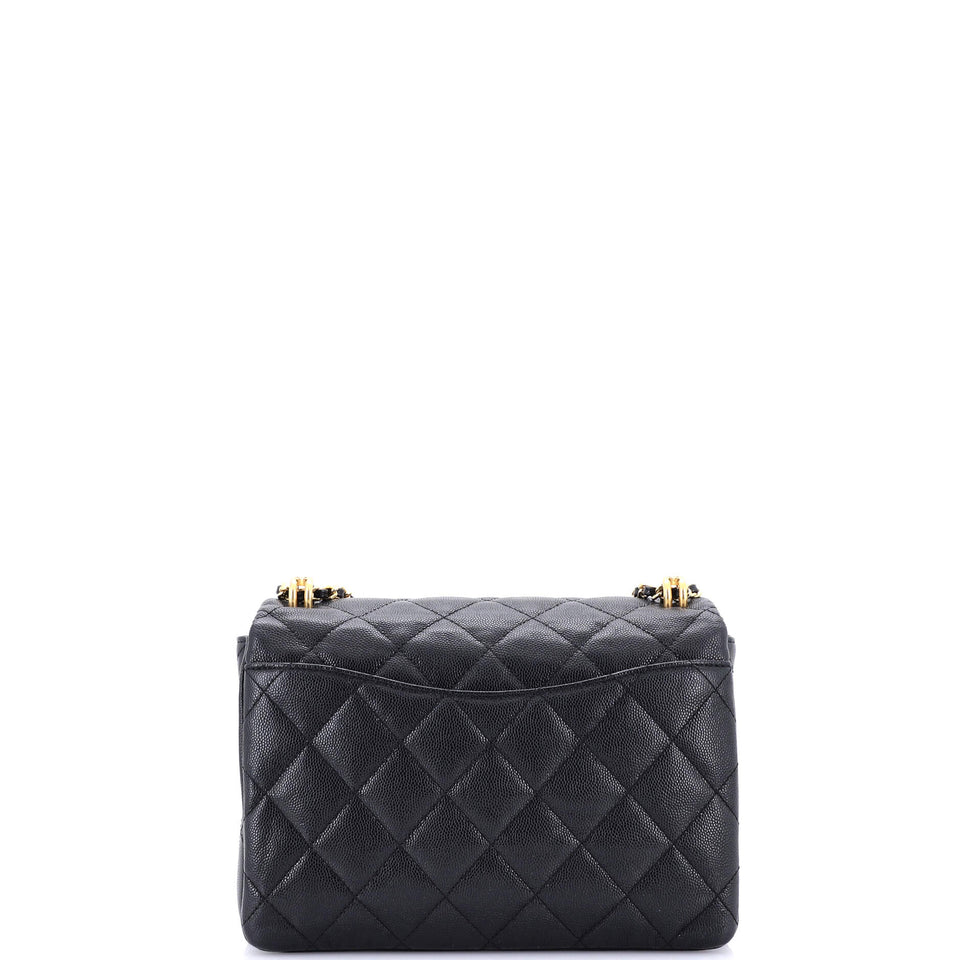 Coco First Flap Bag Quilted Caviar Mini