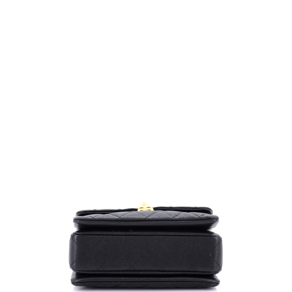 Coco First Flap Bag Quilted Caviar Mini