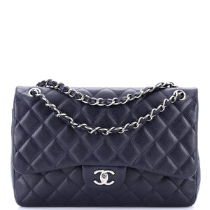 Classic Double Flap Bag Quilted Caviar Jumbo