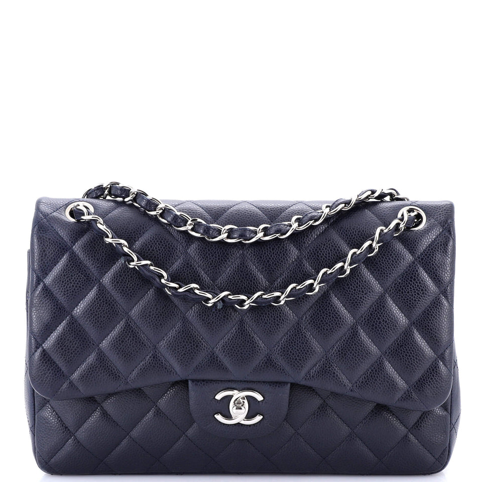 Classic Double Flap Bag Quilted Caviar Jumbo