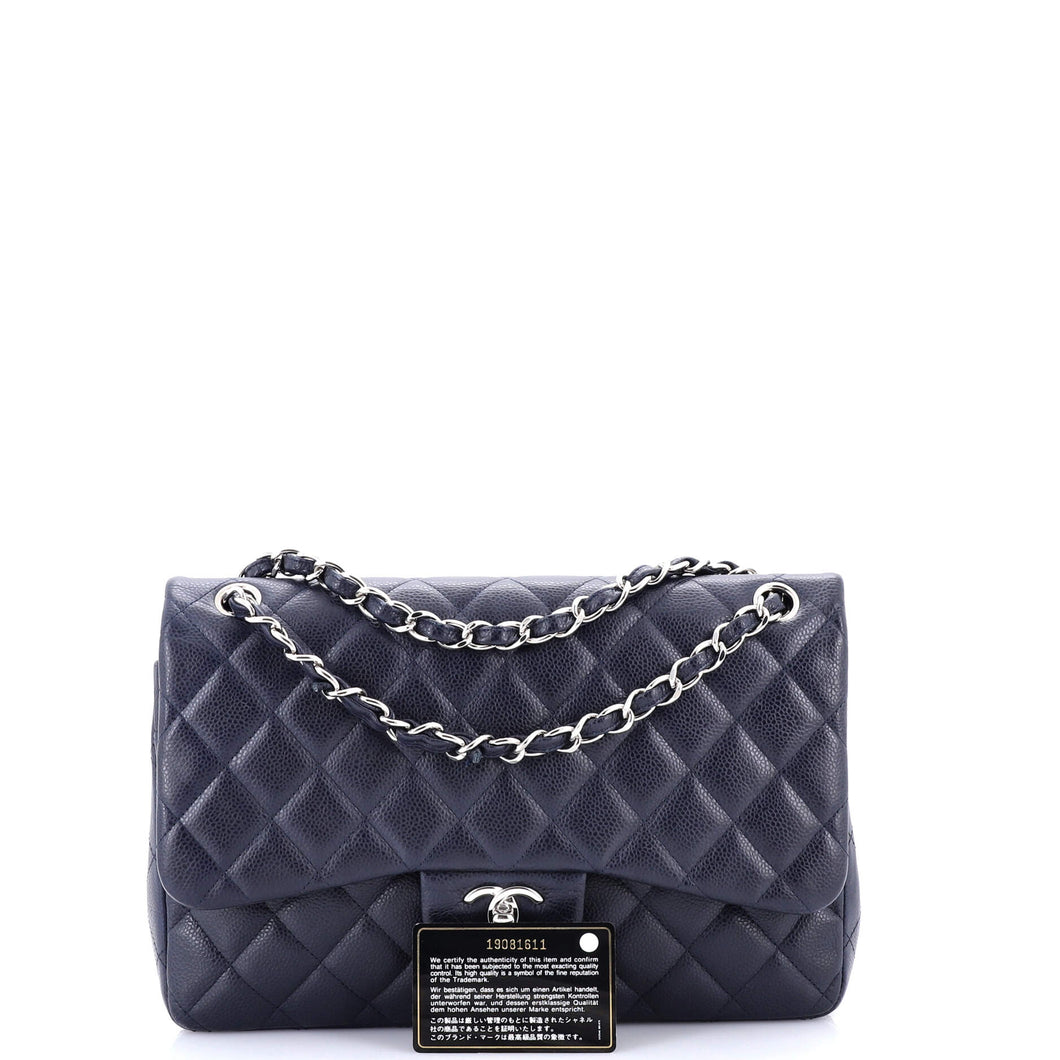 Classic Double Flap Bag Quilted Caviar Jumbo