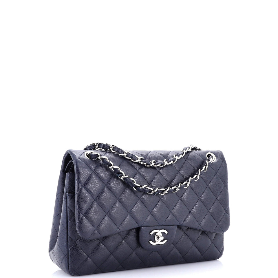 Classic Double Flap Bag Quilted Caviar Jumbo