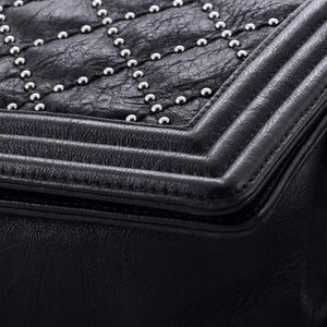 Boy Flap Bag Studded Quilted Distressed Calfskin Old Medium