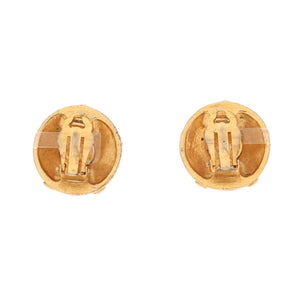 Vintage CC Round Clip-On Earrings Metal