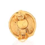 Vintage CC Round Clip-On Earrings Metal