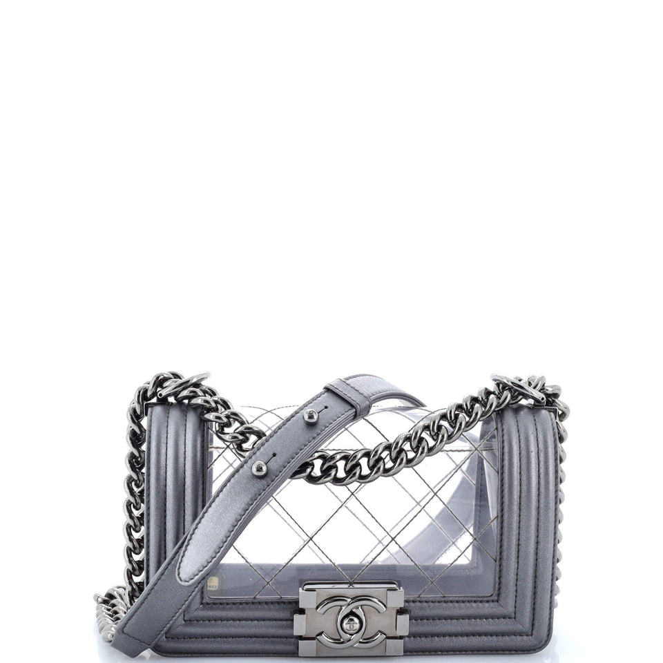 Boy Flap Bag Quilted PVC and Calfskin Small