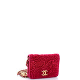 Flap Coin Purse with Chain Camellia Velvet