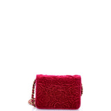 Flap Coin Purse with Chain Camellia Velvet
