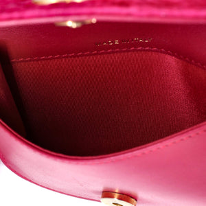 Flap Coin Purse with Chain Camellia Velvet