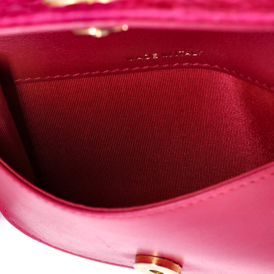 Flap Coin Purse with Chain Camellia Velvet