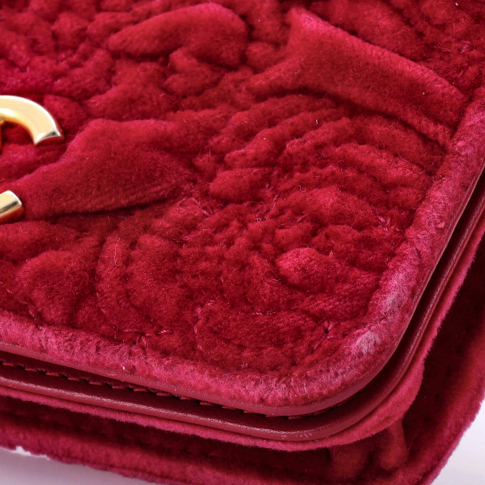 Flap Coin Purse with Chain Camellia Velvet