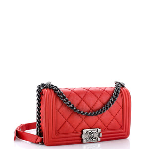 Stitch Boy Flap Bag Quilted Calfskin Old Medium