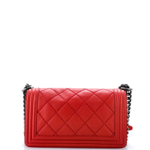 Stitch Boy Flap Bag Quilted Calfskin Old Medium