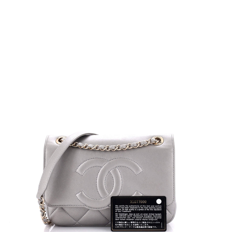 Timeless CC Scalloped Chain Flap Bag Quilted Lambskin Small