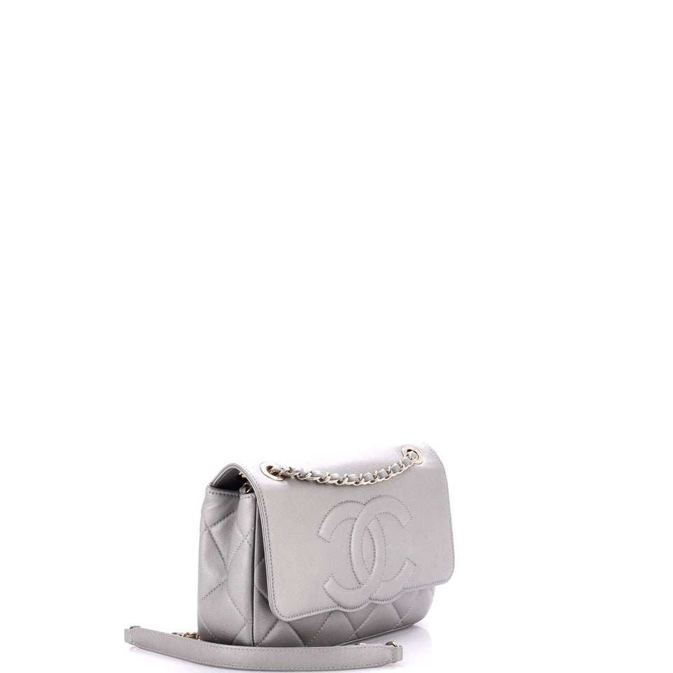 Timeless CC Scalloped Chain Flap Bag Quilted Lambskin Small
