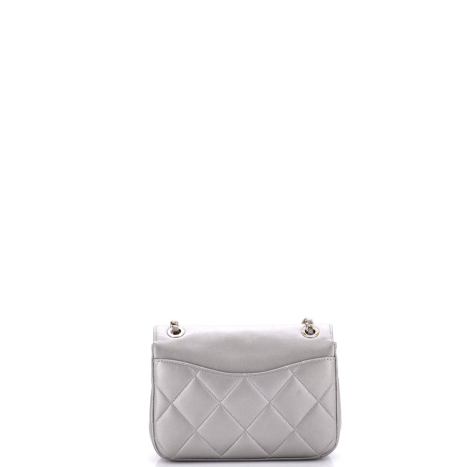 Timeless CC Scalloped Chain Flap Bag Quilted Lambskin Small