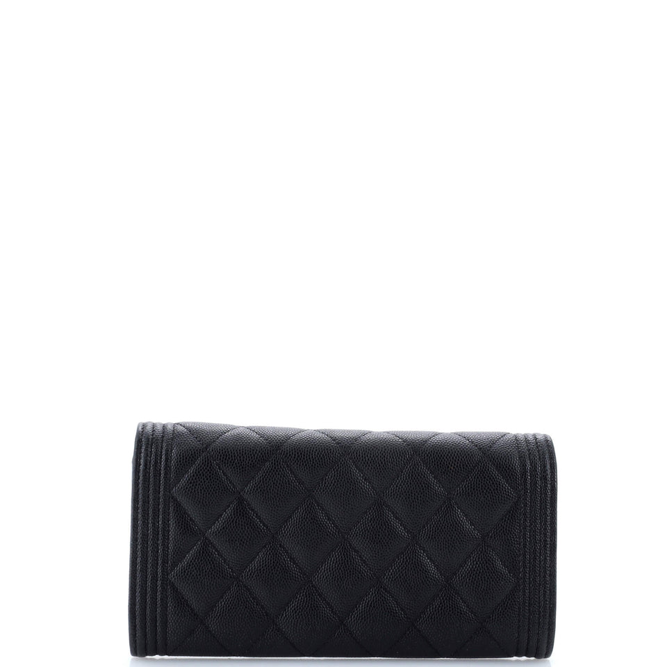 Boy Flap Wallet Quilted Caviar Long