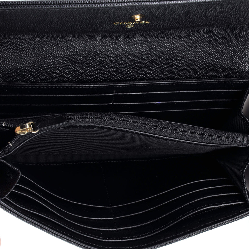 Boy Flap Wallet Quilted Caviar Long