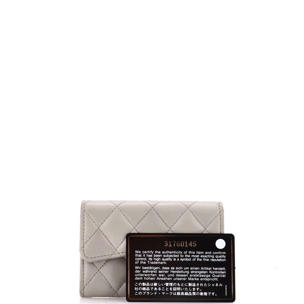 Classic Flap Card Case Quilted Lambskin