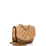 Chain Handle Flap Bag Quilted Calfskin with Caviar Small