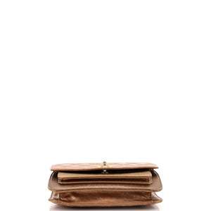 Chain Handle Flap Bag Quilted Calfskin with Caviar Small
