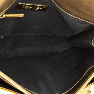 Chain Handle Flap Bag Quilted Calfskin with Caviar Small