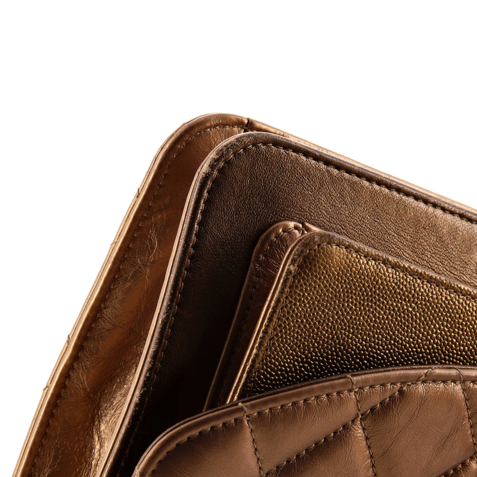 Chain Handle Flap Bag Quilted Calfskin with Caviar Small