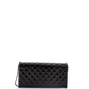 Brilliant Wallet on Chain Clutch Quilted Patent East West