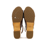 Women's CC Slingback Platform Wedge Sandals Leather and Wood